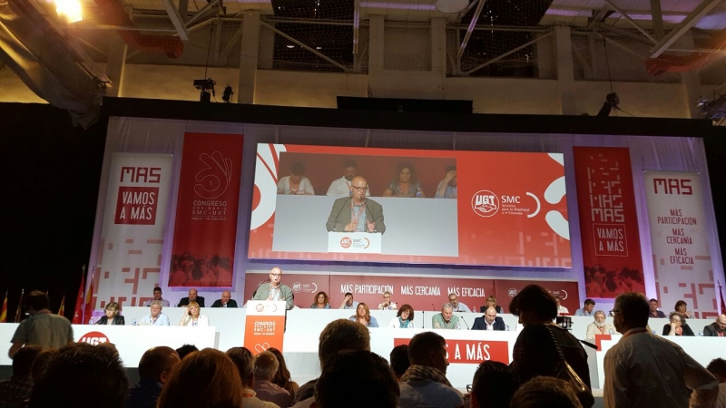 image Una representación de dieciocho compañeros y compañeras de UTO-UGT, asisten al Congreso de disolución de SMC-UGT