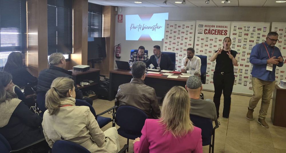 Las afiliadas y los afiliados de UTO-UGT Cáceres reeligen a Daniel Sánchez Andrada  como Secretario General