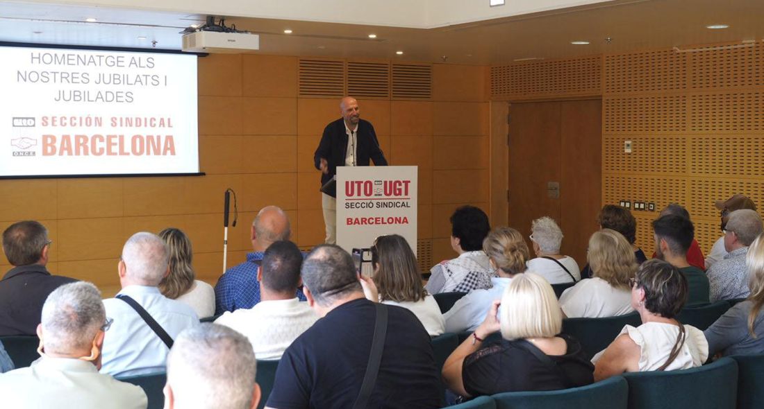 Emotivo reconocimiento de UTO-UGT Barcelona a los afiliados y afiliadas que culminan su etapa laboral