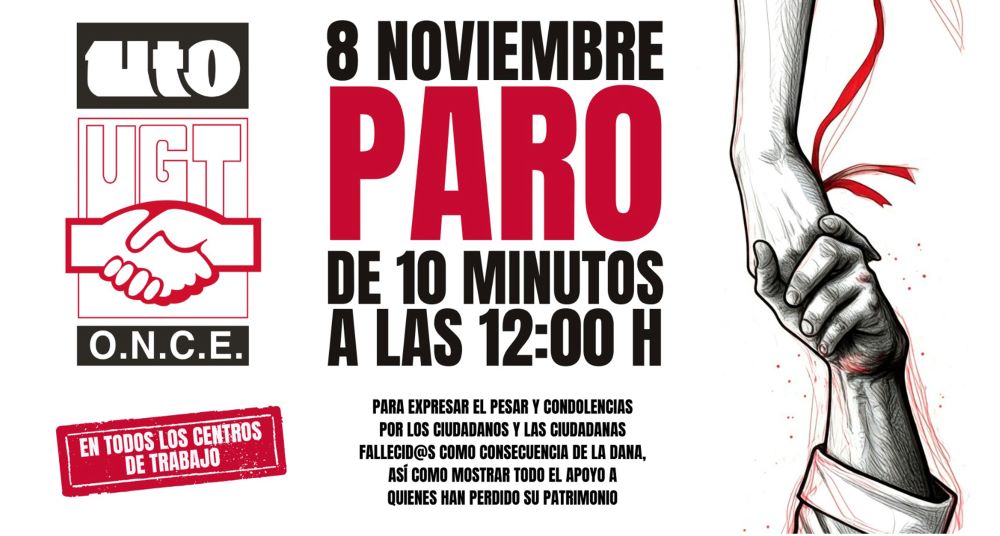 image UTO-UGT se une al paro de 10 minutos en solidaridad con las víctimas de la DANA