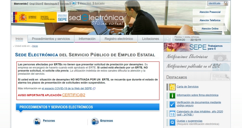 image Cómo saber si está grabada la prestación del ERTE en el Servicio Público de Empleo Estatal